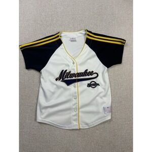 Milwaukee Brewers baseball Embroidered jersey Womens Size Small/S White